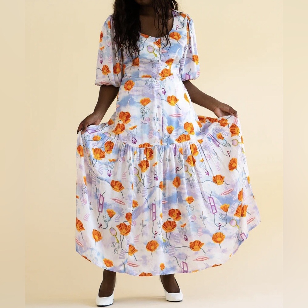 Samantha Pleet Banquet Dress Super Bloom Print NWT